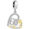 ZakiaHo Ciondoli placcati in oro da 12, 13, 16, 18, 21, 30, 40, 50, 60, 70, 80, per compleanni, braccialetti da donna, a forma di rosa, a forma di cuore, compatibili con braccialetti Pandora, Rame