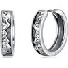 PROESS Orecchini a cerchio in argento sterling 925 ipoallergenici Huggie orecchini da montagna, laurea, compleanno, Natale, per uomini e donne, Argento sterling