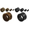 PiercingDoc Flesh Tunnel in legno, set da 4 piercing e Legno, colore: 4 mm., cod. DPWB-DPWK-4mm
