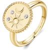 Brosway Anello Donna in Acciaio e Cristalli con Simbolo Luna/sole | Collezione Chakra - BHKR004F
