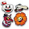 Just Funky Cuphead Collectibles| Exclusive Cuphead Enamel Pin Set 4 Pack