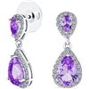Bling Jewelry Orecchini pendenti a goccia con zirconi cubici simulati lavanda alessandrite e halo viola moda per donne in ottone placcato argento
