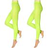 krautwear Leggings da donna e ragazza, 60 denari, per carnevale, yoga, nero, rosso, blu, bianco, rosso, rosa, verde, giallo, Giallo neon (2 pezzi), L-XL