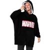 Get Trend Marvel Felpa Uomo con Cappuccio Felpe Oversize Uomo in Pile Supereroi Avengers Captain America(Nero)