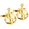 Honey Bear - Gemelli da uomo a forma di ancora, stile vintage nautico, in acciaio inox, ideali come regalo di matrimonio e Acciaio inossidabile, colore: Gold, cod. CF0431N