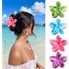 SHINLEA Mollettone Capelli Donna Fiori, Set di 4 Pinze Per Capelli Hawaiano Per Capelli Sottili e Spessi, Accessori per Acconciature Per Donne e Ragazze (P)