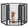 Yaheetech Recinto per Cani Grande 6 Pannelli 68 x 100 cm Conigli Animali Cuccioli per Casa da Interno Esterno Giardino in Ferro Recinzione Rete Metallica Pieghevole e Portatile Nero