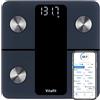 Vitafit Bilancia Pesapersone, Alta Precisione 0,05kg dalla Nostra Fabbrica Professionale Dal 2001, Smart Bilancia Digitale Impedenziometrica con App Peso Corporeo, BMI, Muscolare, 180kg, LED, Nero