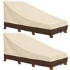 Vailge Copertura impermeabile per chaise longue da patio, 600D, resistente ai raggi UV, 2 pezzi, colore: beige e marrone