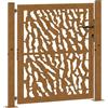 vidaXL Cancello da Giardino 100x100 cm Acciaio Corten Design a Traccia, cancello di Recinzione, cancello Esterno, cancello del Metallo