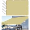 Woace Vela Ombreggiante Impermeabile 1.5x2.5M Tenda da Sole per Esterno Vele Ombreggianti Rettangolare Telo Parasole con Fune Occhiellato Protezione UV Tenda Vela per Giardino Balcone Terrazza Sabbia