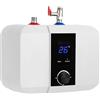 Desnysmf Piccolo scaldabagno elettrico da 220 V, piccolo scaldabagno, scaldabagno da parete o da pavimento, per cucina, bagno, doccia con indicatore LED per parete della cucina o sotto il lavandino, 6 l
