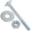 AERZETIX Set di 25 bulloni viti a testa tonda con quadro sottotesta M6x60mm / rondelle e dadi M6 / acciaio zincato/per fissaggio e assemblaggio
