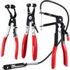Elegrip 3 Pezzi Pinza per Fascette Stringitubo, Pinze Stringitubo Collo Dritto, Pinze per Tubi a Molla Flessibili Attrezzi Riparazione Auto per Remover e Installazione
