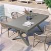 DEGHI Tavolo da giardino allungabile 180/240x100 cm in alluminio tortora - Zelegant