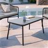 DEGHI Tavolino da giardino 90x50 cm in alluminio antracite - Zelegant