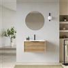 DEGHI Mobile bagno sospeso con cassetto 70 cm rovere acero cannettato con lavabo - Mida