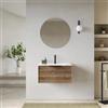 DEGHI Mobile bagno sospeso con cassetto 70 cm rovere america cannettato con lavabo - Mida