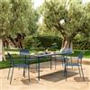 DEGHI Set pranzo con tavolo 150x80 cm e 4 sedie con braccioli in acciaio blu oceano - Faber