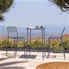 DEGHI Set bistrot con tavolo alto 60x60 cm e 2 sgabelli in acciaio blu oceano - Faber