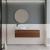 DEGHI Mobile bagno portalavabo sx 120 cm con cassetto rovere deciso e top cashmere - Deck
