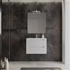 DEGHI Mobile bagno sospeso 70 cm con cassetti bianco opaco cannettato con lavabo - Deck