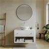 DEGHI Mobile bagno portalavabo 80 cm bianco opaco con vano a giorno e cassetto con specchio - Dunkel