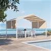 DEGHI Gazebo piramidale da giardino 3x4 m in acciaio bianco con telo scorrevole ecrù - Carioca