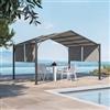 DEGHI Gazebo piramidale da giardino 3x4 m in acciaio antracite con telo scorrevole grigio - Carioca
