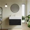 DEGHI Mobile bagno sospeso 70 cm nero con lavabo alto e specchio - Dunkel