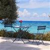 DEGHI Set bistrot pieghevole con tavolo 70x70 cm e 2 sedie in acciaio blu ardesia - Atelier