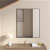 DEGHI Specchio 70x90 cm reversibile con cornice nero opaco - Talas