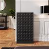 DEGHI Scarpiera salvaspazio 63x117h cm nero con frontali decorati e 3 ante a ribalta - Miara