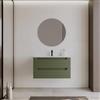 DEGHI Mobile bagno sospeso 90 cm verde nordico cannettato con cassetti e lavabo - Deck
