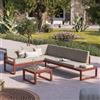 DEGHI Set relax con divano angolare e tavolino in alluminio terracotta con cuscini tortora - Kavos