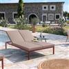 DEGHI Lettino prendisole 2 posti con schienale reclinabile in alluminio terracotta e cuscino tortora - Elitian