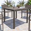 DEGHI Tavolo da esterno 90x90 cm in alluminio tortora con top a doghe - Carioca
