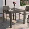 DEGHI Tavolo da esterno allungabile 90/180x90 cm in alluminio tortora con top a doghe - Carioca
