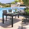 DEGHI Tavolo da esterno allungabile 200/300x100 cm in alluminio antracite con top a doghe - Carioca