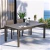 DEGHI Tavolo da esterno allungabile 180/240x100 cm in alluminio tortora con top a doghe - Carioca