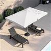 DEGHI Ombrellone 2x3 m palo centrale alluminio bianco e telo bianco con flap - Tabago