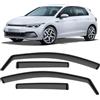 GEARCELL Deflettori del vento neri, parapioggia per finestrini, compatibili con Volkswagen Golf MK7/MK8 Hatchback 5 porte 2012-2023, visiera parasole infrangibile laterale a canale, deflettori per