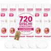 AkitaInk 720 Dischetti Struccanti in Cotone, 6 Confezioni da 120 Pezzi con Bordo Cucito, Ideali per Make-Up, Viso e Cura Quotidiana
