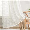 YJ YANJUN Coppia di tende in pizzo lunghe 228 cm, per sala da pranzo, motivo floreale francese, per camera da letto, bambini, ragazzi, stanza dei giochi, color avorio, crema, stile bohémien