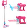 SGZIOO Aspirapolvere Giocattolo Bambini, SGZIOO 3-in-1 Aspirapolvere con Vera funzione di aspirazione, Giocattolo con 3 Teste e Musica, Set per il Gioco di Ruolo delle Pulizie per Bambine e Bambini (Rosa)