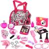 deAO Gioco di Bellezza Moda e Estilismo Set di Accessori Borsetta Fashion Include Il Trucco Artificiale Telefono e Fotocamera del Giocattolo con Luci e Suoni