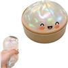 Eznaobo Dumpling Squishy Mystery con scatola per cottura a vapore, glitter dumpling Squishy, giocattolo antistress da spremere, palla sensoriale extra grande per alleviare lo stress, per bambini e adulti