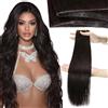 Moresoo Extension Capelli Veri Tessitura Butterfly Marrone Molto Scuro Extension Capelli Veri Tessitura 60 cm Senza Grovigli Invisibile 50g/Confezione #2