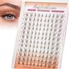 EMEDA Ciuffi di Ciglia | Effetto Naturale| Extension a Ciuffi Marrone Scuro | Con Banda Trasparente Sottile Brown Cluster lashes
