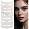 Gosknor 16pz Olografico Glitter Lentiggini Tatuaggio Viso, Cerotti Trucco Scintillante Impermeabile Glow Up Viso Glitter Macchie Adesivi Cosmetici Temporanei per Donne Festival Rave Ballo Trucco